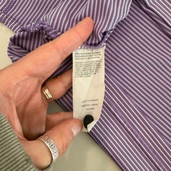 Grand Slam Polo Golf Shirt Mens Size XXL Purple Striped Short Sleeve Performance - Picture 5 of 6